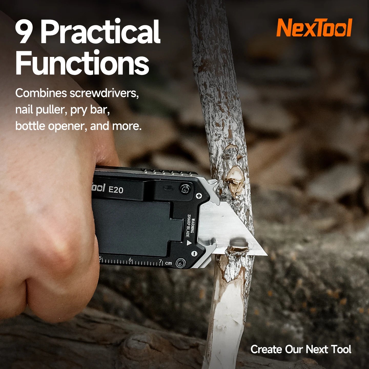 New NexTool Explorer E20 Utility Knife Box Cutter 8-in-1 Multi-tool Innovative Auto Reload Design Mini EDC Tools Built-in Blades