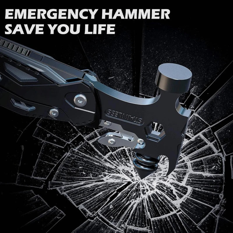 16-in-1 Multitool Hammer Outdoor Multi Tool Utility Knife Camping Survival Gear Gifts for Dad Christmas Gift To Husbands Men