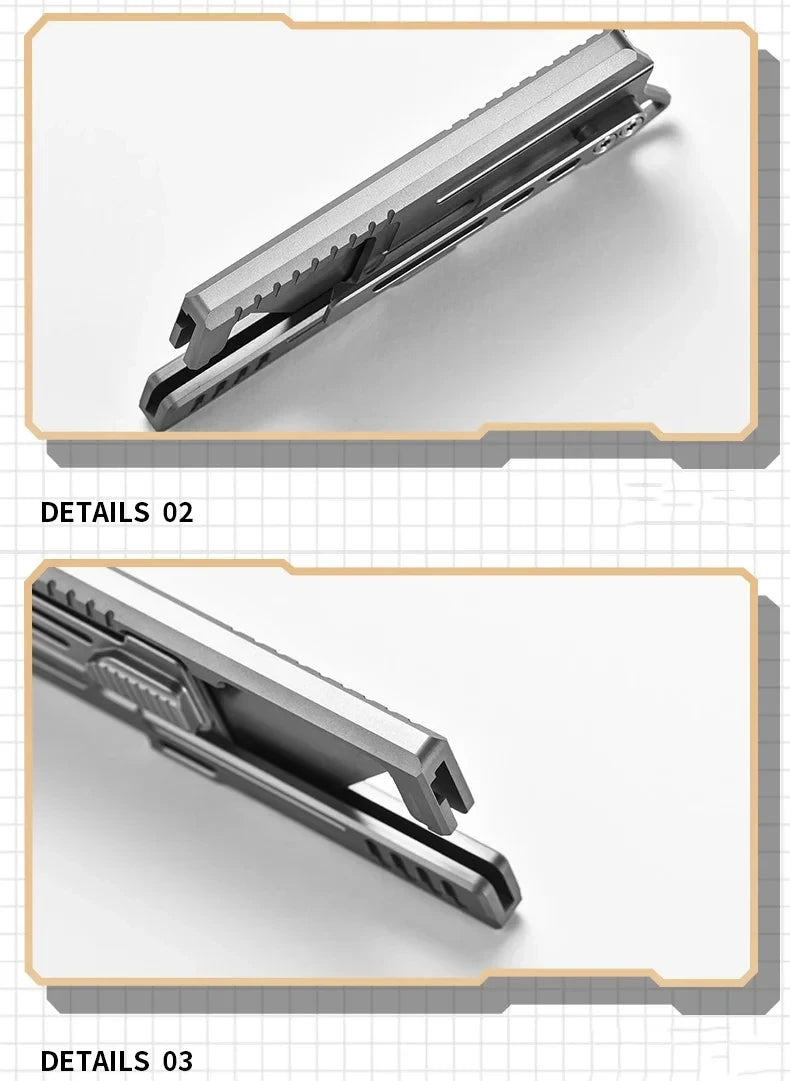 BHBT Titanium alloy Utility Knife Multitool Outdoor Camping Knife Portable Open Box Knife Gift 10pcs Interchangeable SK5 Blades