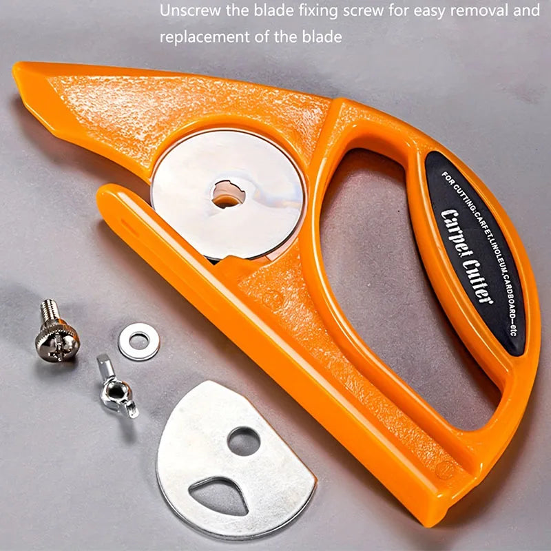 Rolling Material Cutting Knife - A Solid Large Handle Rotating Utility Knife suitable for Cutting Carpet Felt Paper