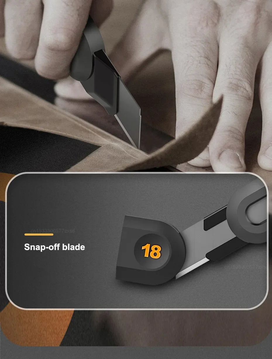 Xiaomi Retractable Snap-Off Utility Knife 18mm/9mm High Carbon Steel Blades Box Cutter Auto Lock Perfect for Office and Home Use