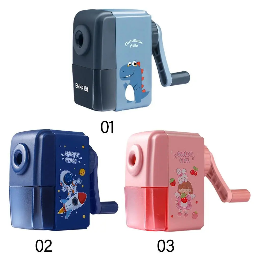 Cartoon Dinosaur Pencil Sharpener Hand-cranked Mechanical Tool Automatically Enters Lead Anti Sticking Lead Office Gift Student