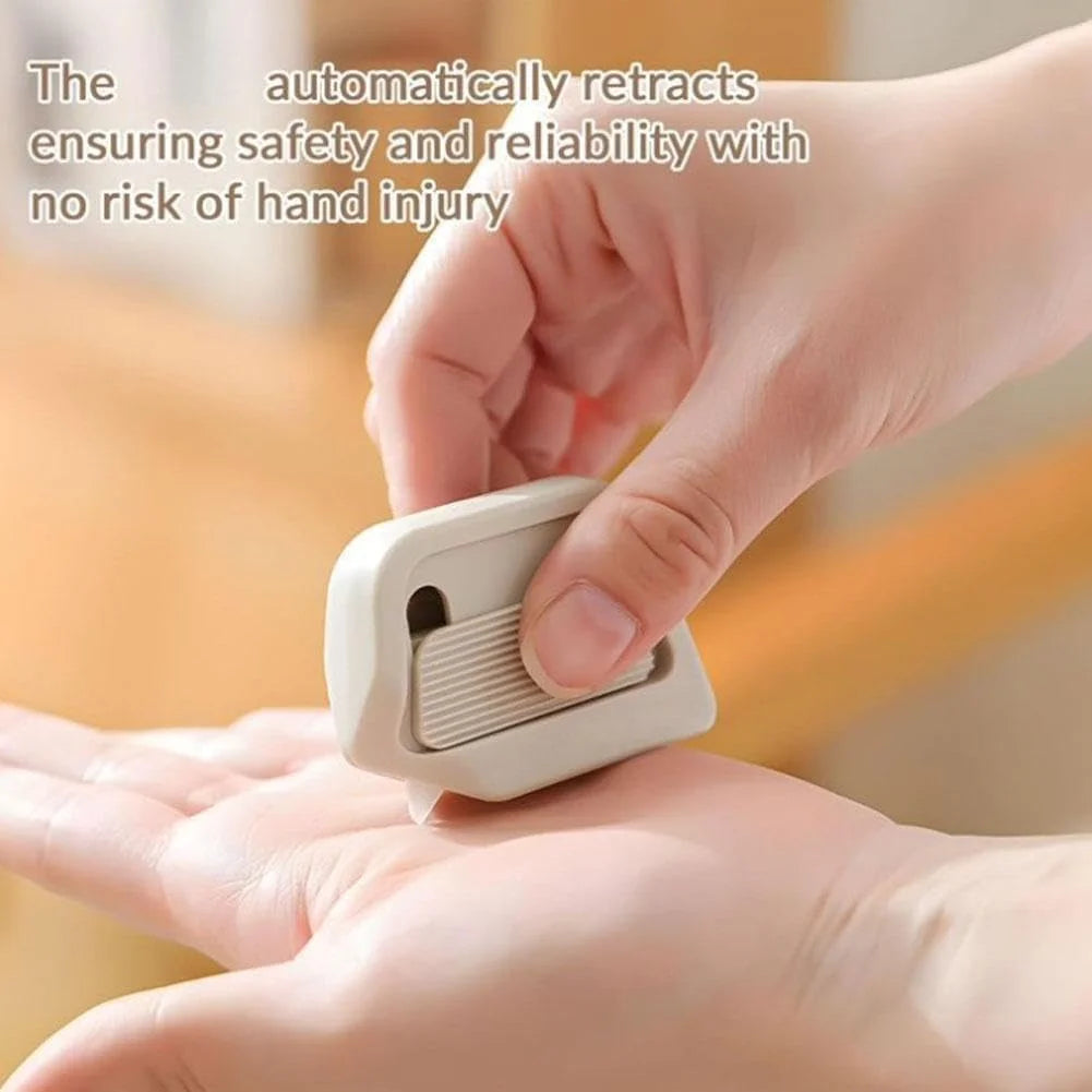 2Pack Mini Magnetic Ceramic Box Cutter, Auto-Retract Utility Knives, Portable Package Opener for Cardboard, Crafts & Daily Use