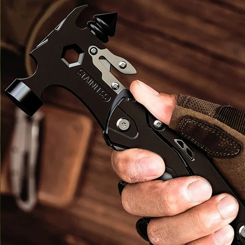 16-in-1 Multitool Hammer Outdoor Multi Tool Utility Knife Camping Survival Gear Gifts for Dad Christmas Gift To Husbands Men