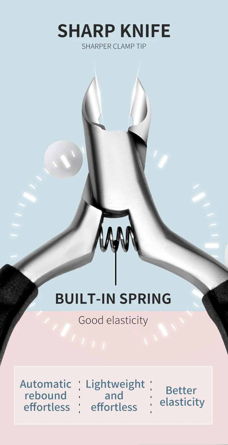 Manicure Cuticle Scissors Silicone Non-Slip Handle Cuticle Nippers Trim Nail Edges Barb Dead Skin Scissors Nail Art Tools