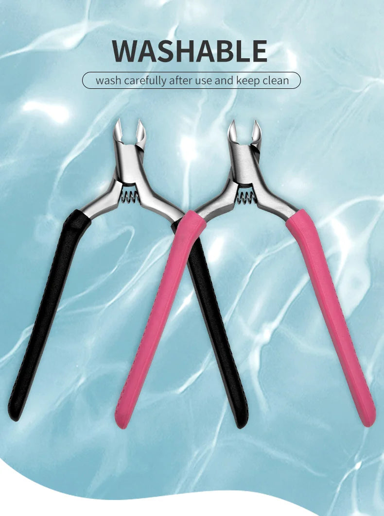 Manicure Cuticle Scissors Silicone Non-Slip Handle Cuticle Nippers Trim Nail Edges Barb Dead Skin Scissors Nail Art Tools