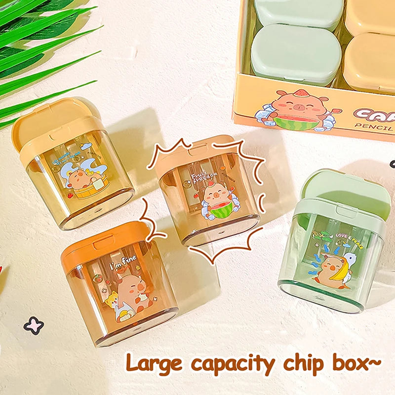 Cartoon Cute Capybara Pencil Sharpener Portable Mini Manual Pencil Sharpener Office School Supplies Student Stationery Gifts