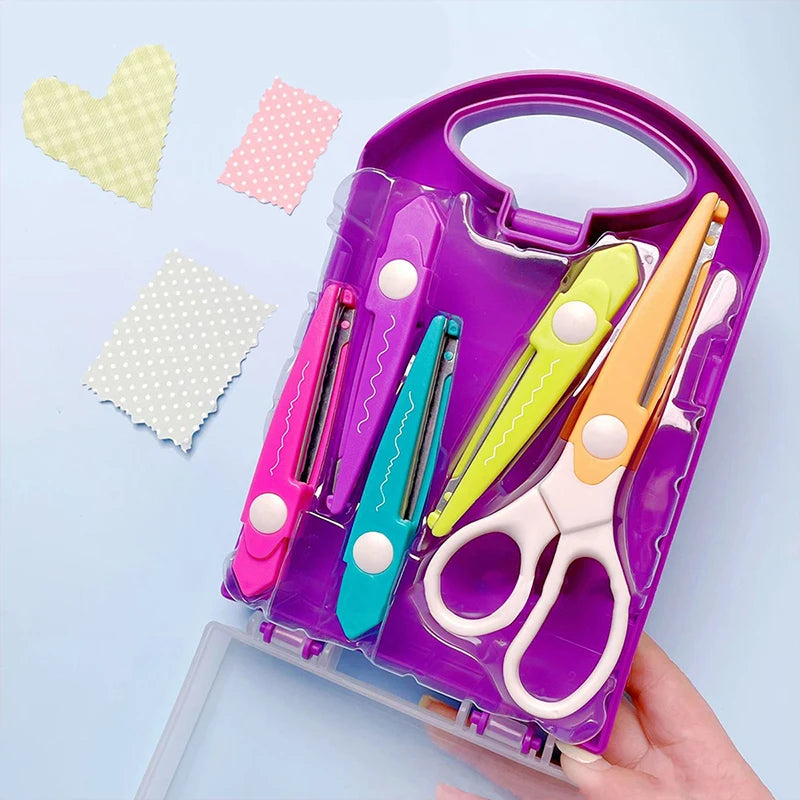 5 Style/Set Minimalistic Lace Scissors Wavy Pattern Small Round Head Children Special Student Art Tool Stationery