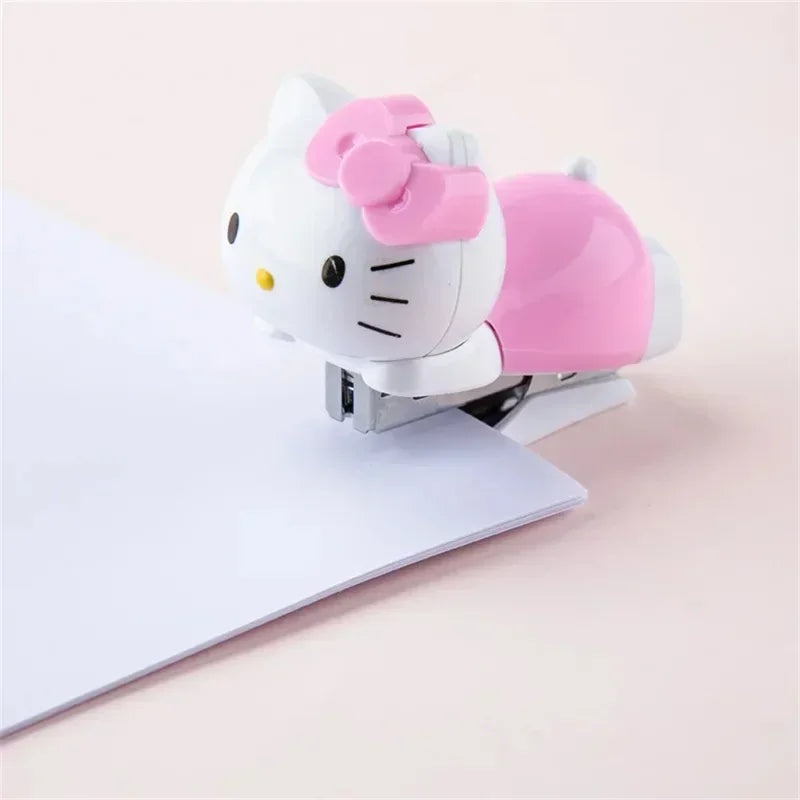 Sanrio Hello Kitty Anime Figures Staplers Set Kawaii Cute Cartoon Student Binding Machine School Office Binding Supplies Stapler