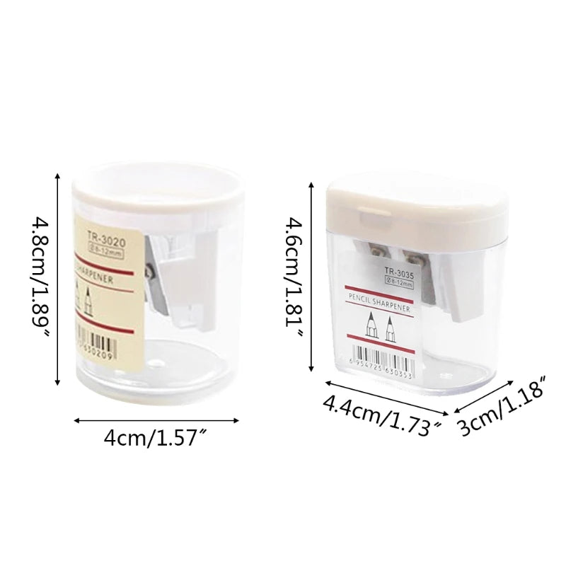 Portable Double Holes Sharpener Clear Round Pencil Sharpener Gift Fo Students