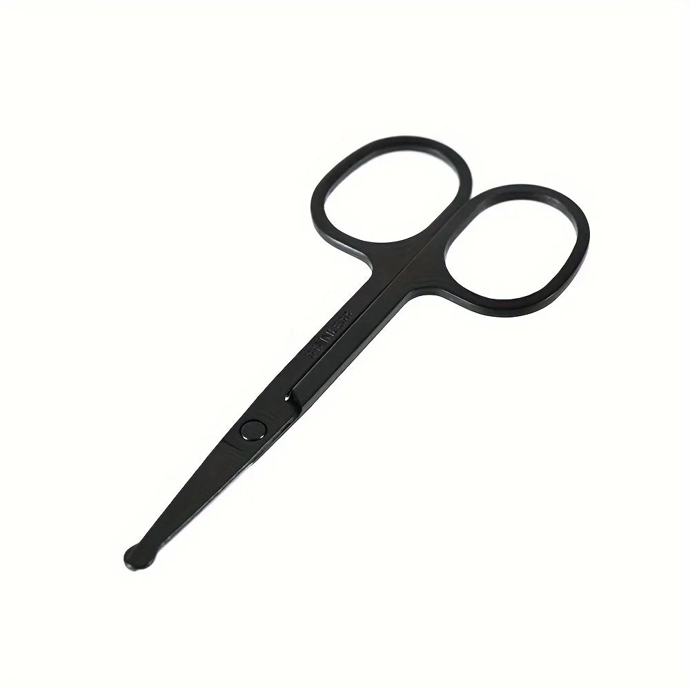 Professional Stainless Steel Nose Hair Scissors For Men And Women - Safety Round Head For Trimming Eyebrows, Nose Hair, Beard,