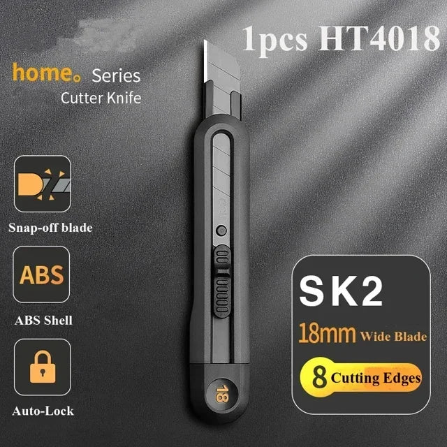 Xiaomi Retractable Snap-Off Utility Knife 18mm/9mm High Carbon Steel Blades Box Cutter Auto Lock Perfect for Office and Home Use
