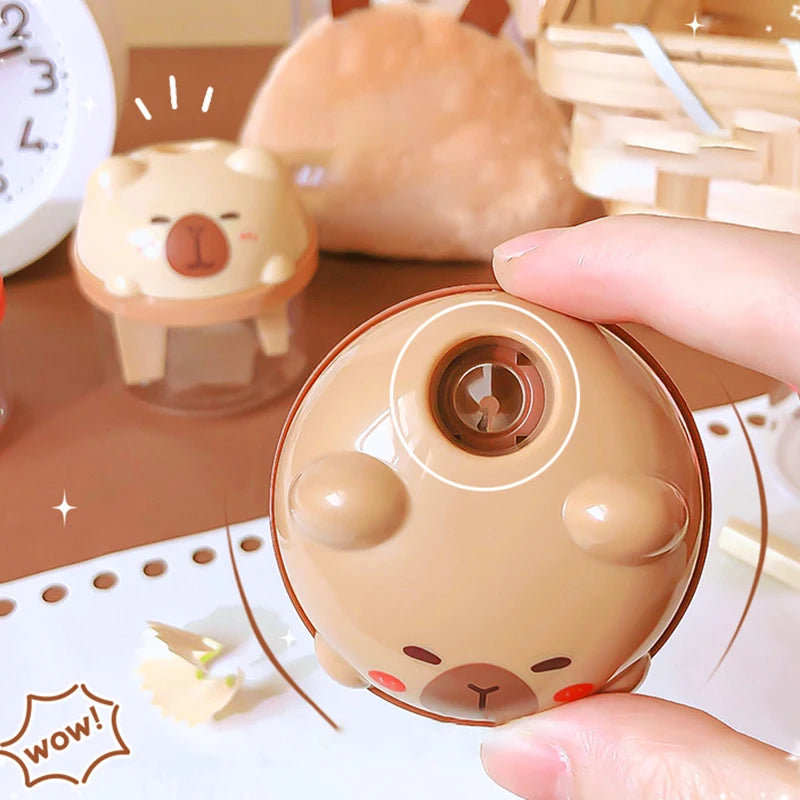 Cartoon Cute Capybara Pencil Sharpener Portable Mini Manual Pencil Sharpener Office School Supplies Student Stationery Gifts
