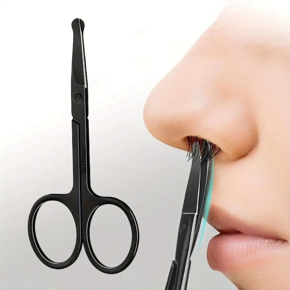 Precision Round Head Trimming Scissors - Nose Hair Grooming Trimming, Personal Cleaning Care Trimming Tools