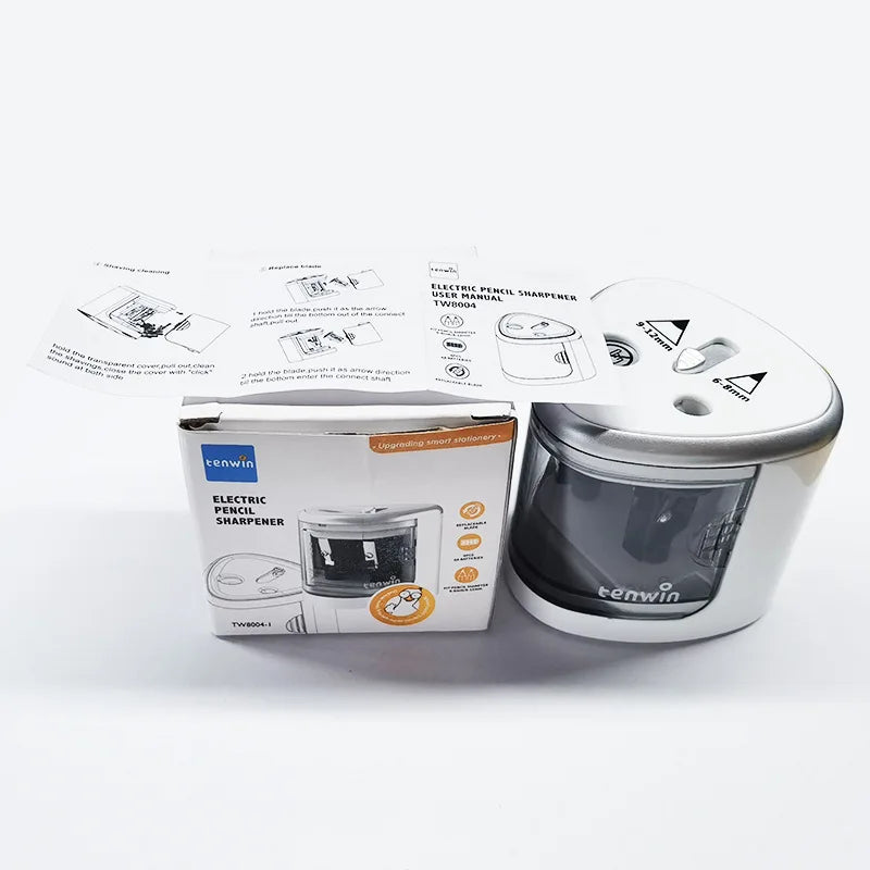 1pc Convenient Electric Double Hole Pencil Sharpener - Quick & Easy Sharpening for 6-12mm Pencils