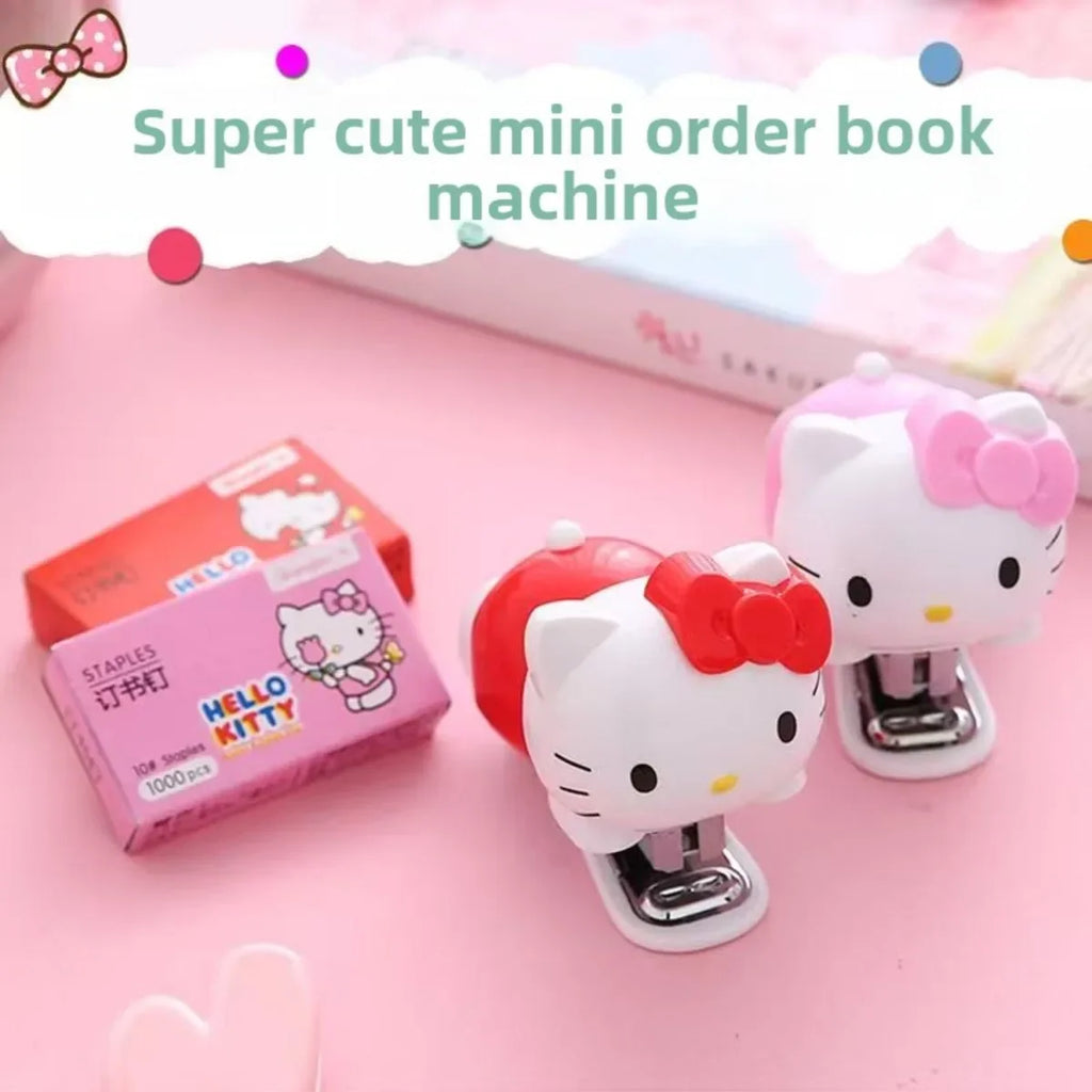 Sanrio Hello Kitty Anime Figures Staplers Set Kawaii Cute Cartoon Student Binding Machine School Office Binding Supplies Stapler