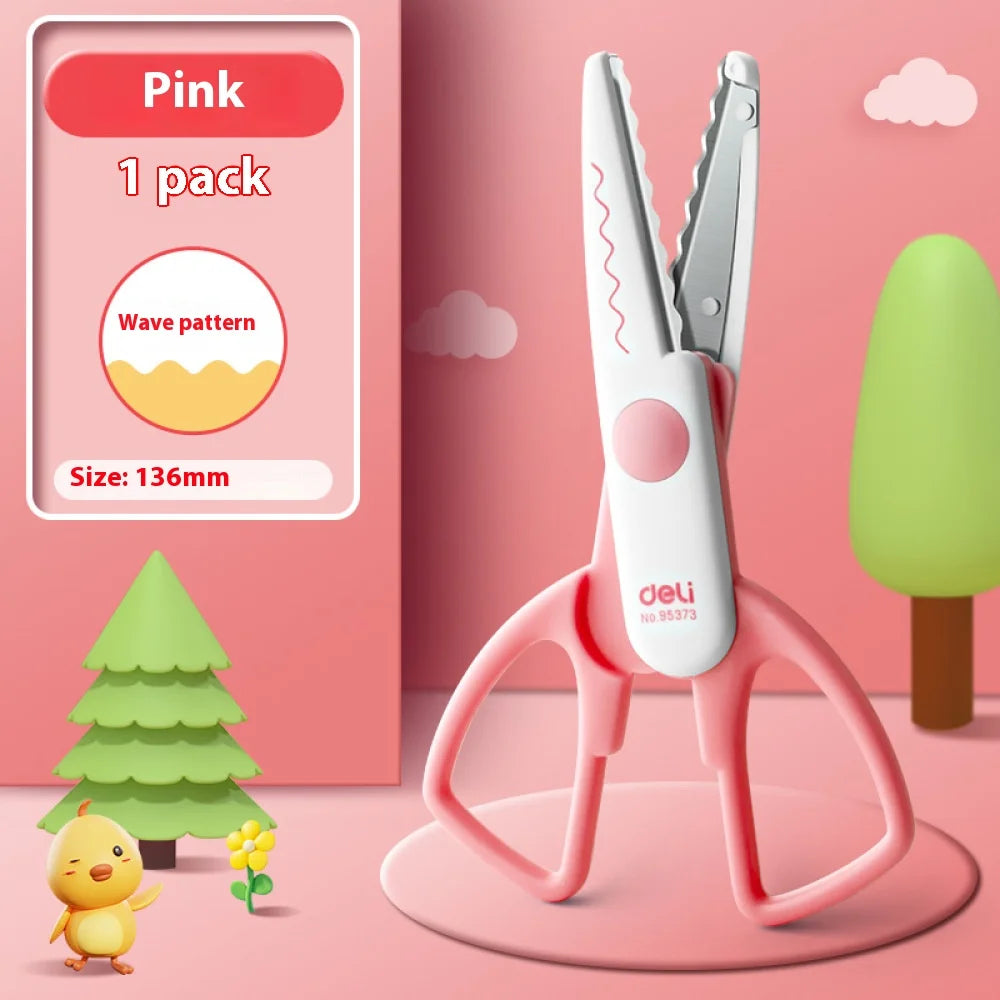 2 Pcs Student DIY Color Album Decorative Lace Scissors Comfortable Hand Scissors Paper Cuttings Scissors Art Safety Scissors