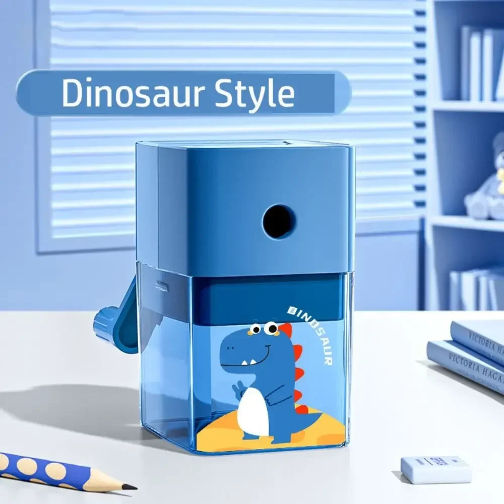 Cartoon Dinosaur Pencil Sharpener Hand-cranked Mechanical Tool Automatically Enters Lead Anti Sticking Lead Office Gift Student