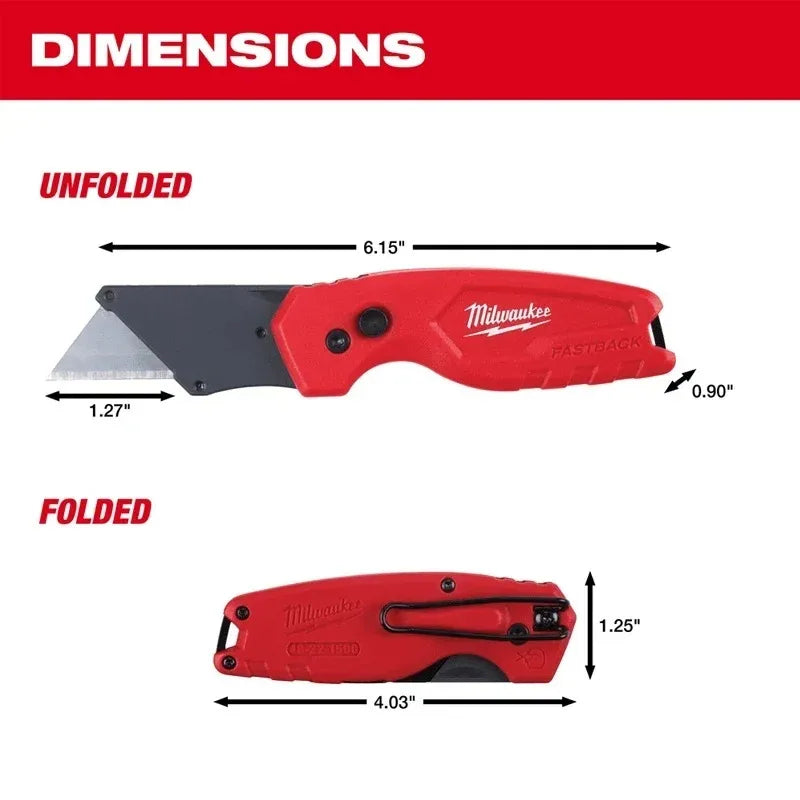 MILWAUKEE 48-22-1500 FASTBACK Compact Folding Utility Knife Multi-Purpose Knife Hand Tools