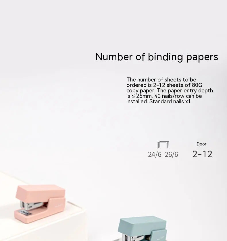 NUSIGN Portable Mini Stapler Set, Color Paper Binding Machine, Fashion Stationery, Office Supplies, 24/6, Staples