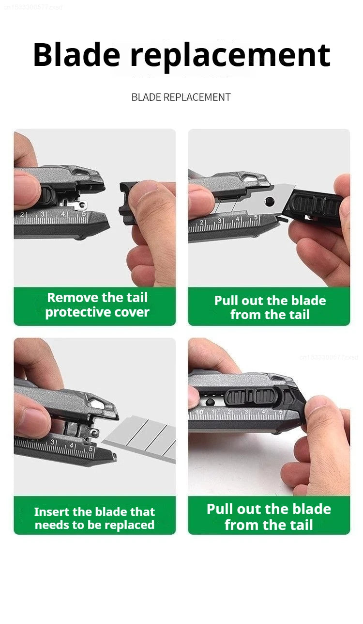 Xiaomi 4 in 1 Utility Knife Multifunctional Non-slip Durable Sharp Cutting Tools Alloy Steel Automatic Loking Heavy Duty Cutter