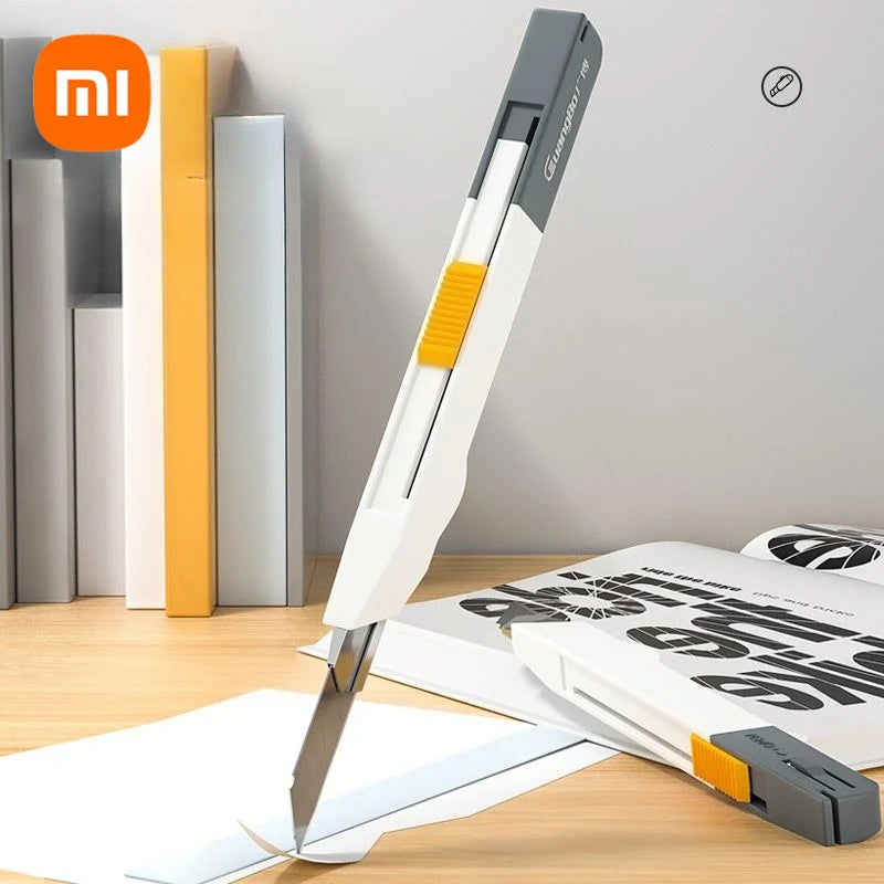 Xiaomi Guangbo Back Push Small Utility Knife Automatic Locking Aluminum Alloy Paper Cutting Knife Carbon Steel Blades Box Cutter