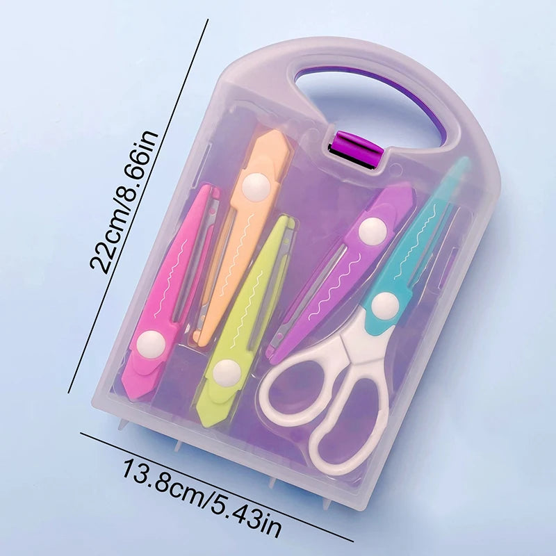5 Style/Set Minimalistic Lace Scissors Wavy Pattern Small Round Head Children Special Student Art Tool Stationery