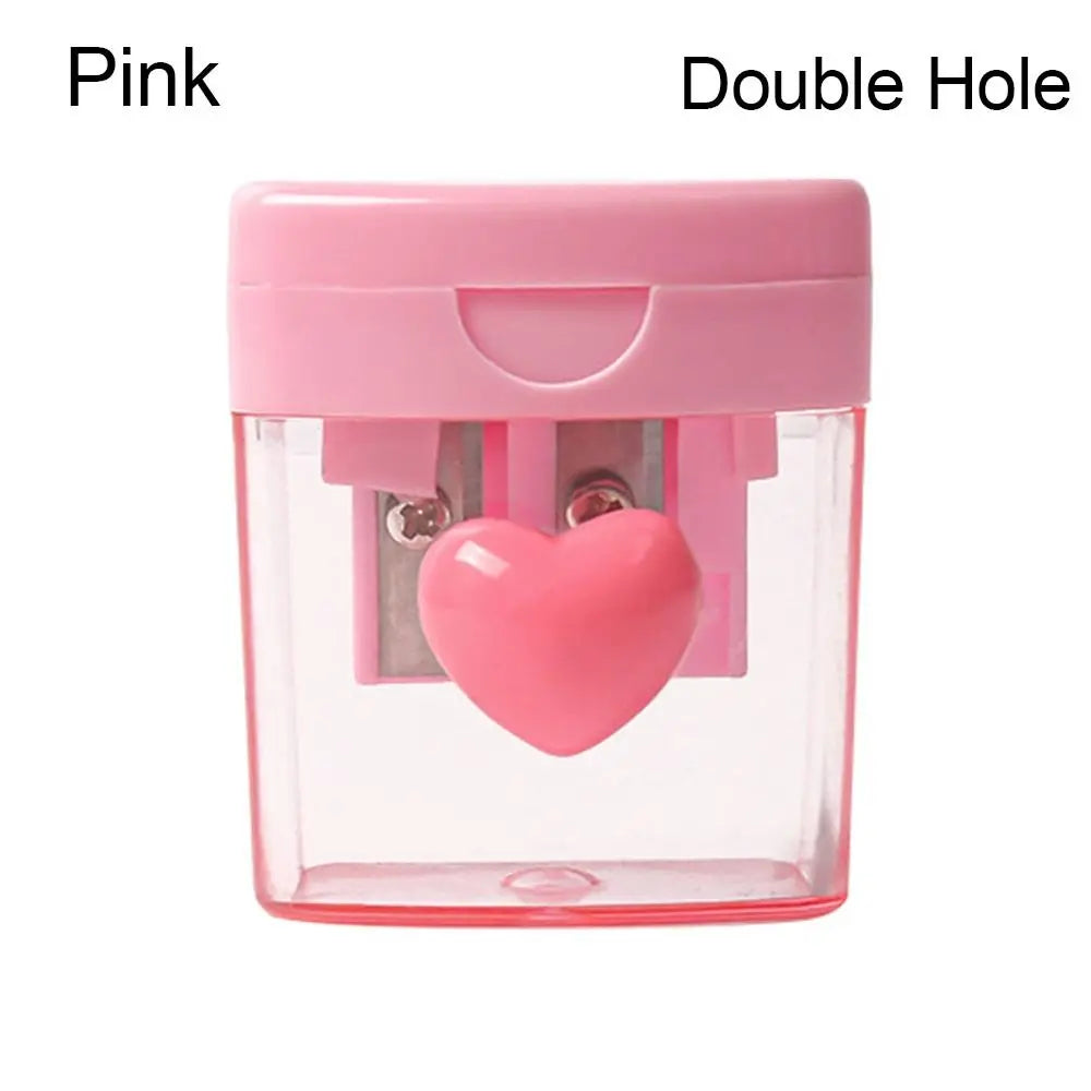 Cartoon Pencil Sharpener Single/Double Hole Pencil Cutter Tool Student Stationery Simple School Office Supplies High Quality