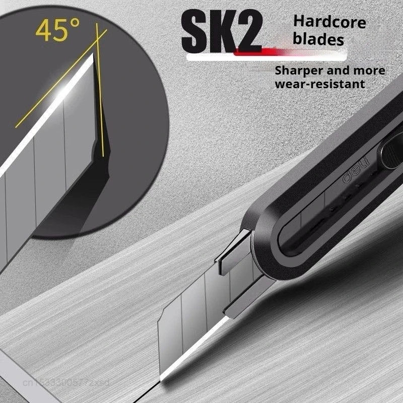 Xiaomi Retractable Snap-Off Utility Knife 18mm/9mm High Carbon Steel Blades Box Cutter Auto Lock Perfect for Office and Home Use
