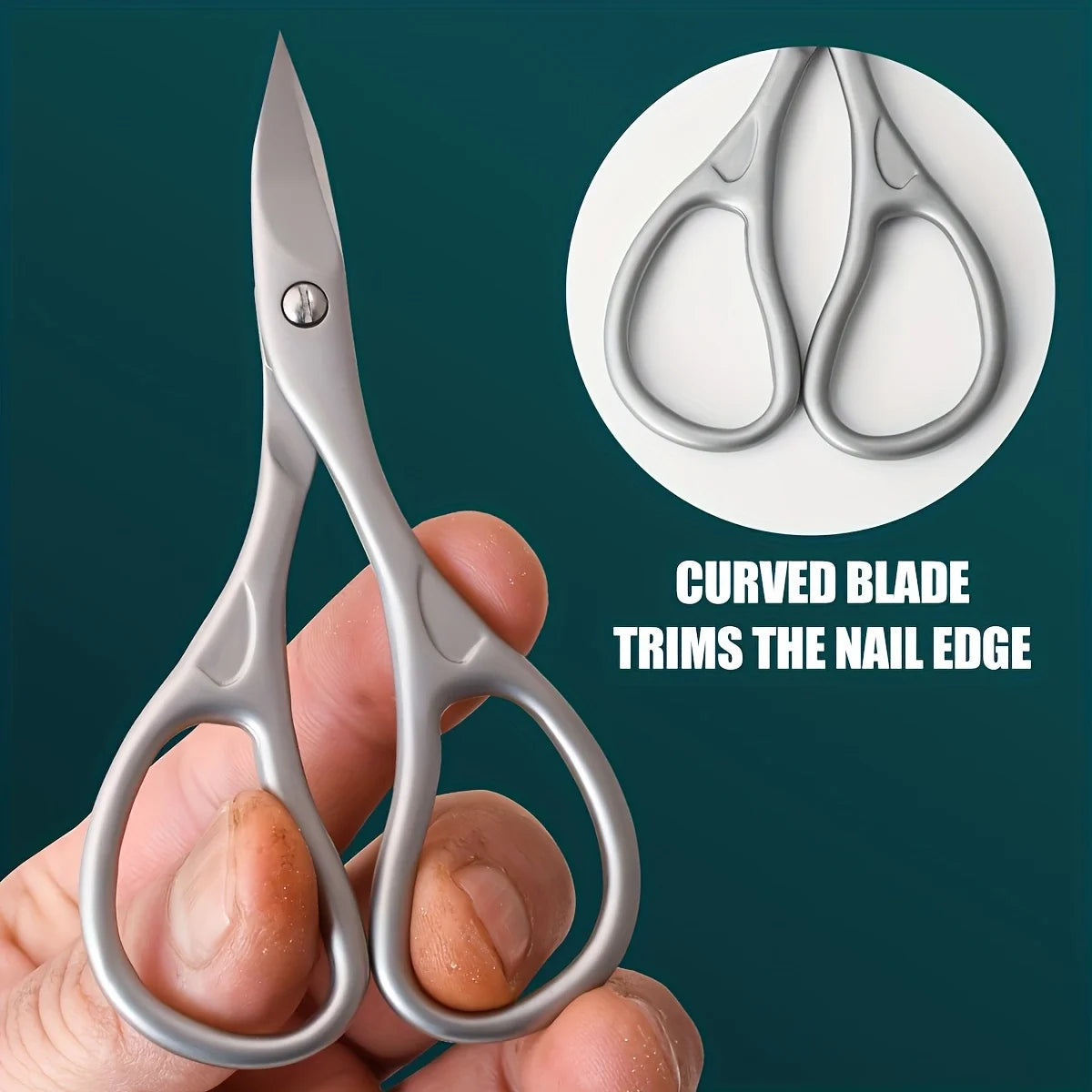 Stainless Steel Scissors 1pc Stainless Steel Nail Scissors | Concave Blades for Trimming, Durable Pedicure & Manicure Scissors