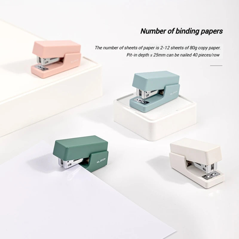 NUSIGN Portable Mini Stapler Set, Color Paper Binding Machine, Fashion Stationery, Office Supplies, 24/6, Staples