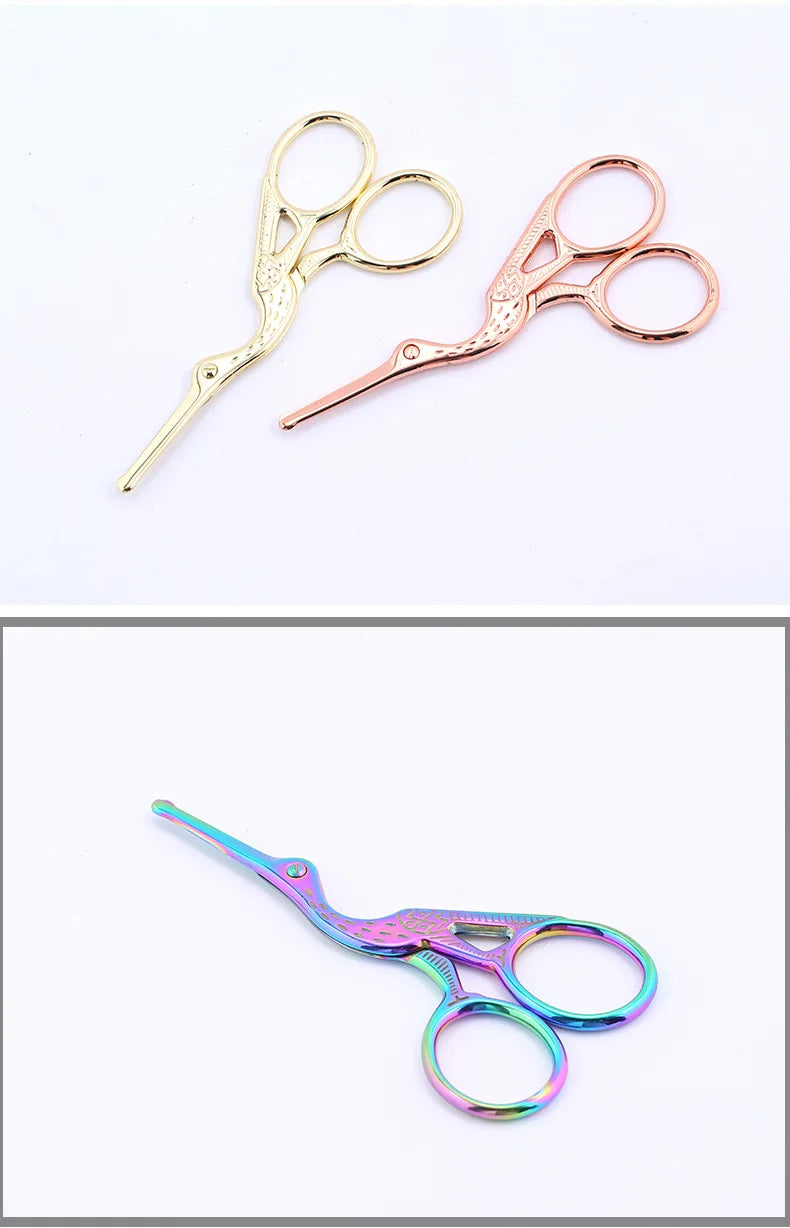 Makeup Scissors Facial Rounded Professional Stainless Steel Mustache Nose Hair Beard Eyebrows Eyelashes Trimming Clippers