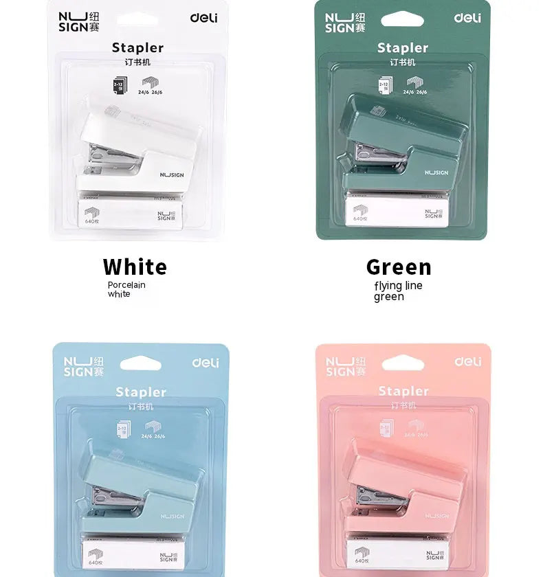 NUSIGN Portable Mini Stapler Set, Color Paper Binding Machine, Fashion Stationery, Office Supplies, 24/6, Staples