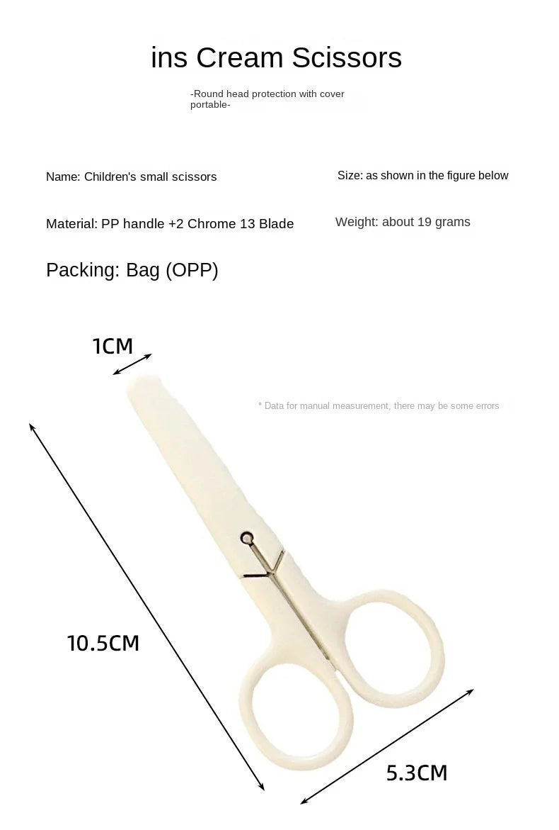 Student cutting scissors Cute mini scissors children's handmade art stainless steel with lid small scissors #4216
