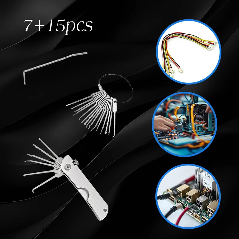 1 Set Multi-Tool Lock Metal Picks Utility Knife, Outdoor Compact Metal Tool, with Key Chain, for Essential Non-Electric Use