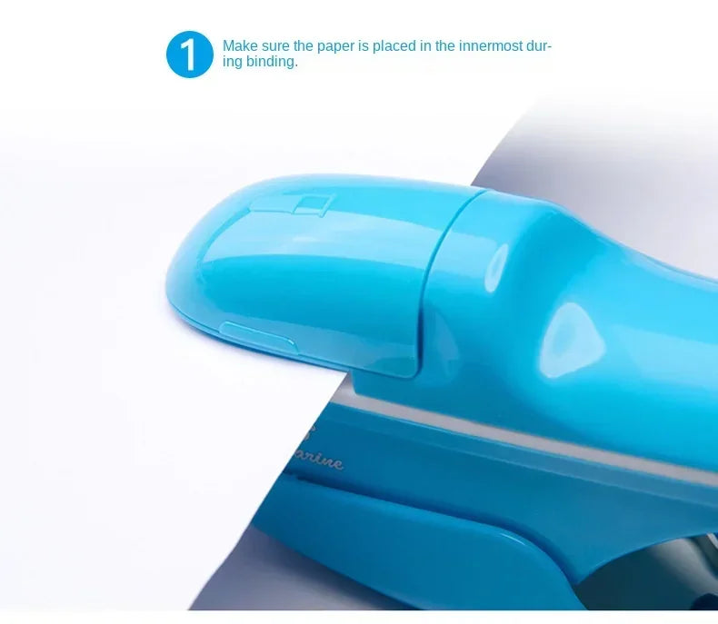 Non-staple Stapler Stapling Machine Mini Cute Book Stapleless Stapler Paper Stapling Stapler Free Staple Needleless Staplers