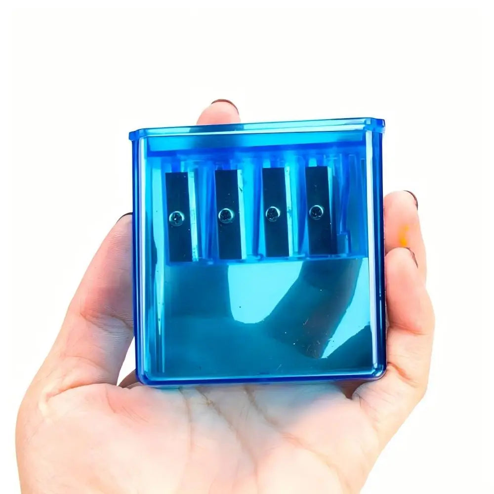 1PC sketch pencil charcoal long core pencil sharpener, art special pencil sharpener 4-hole multi-function with cover