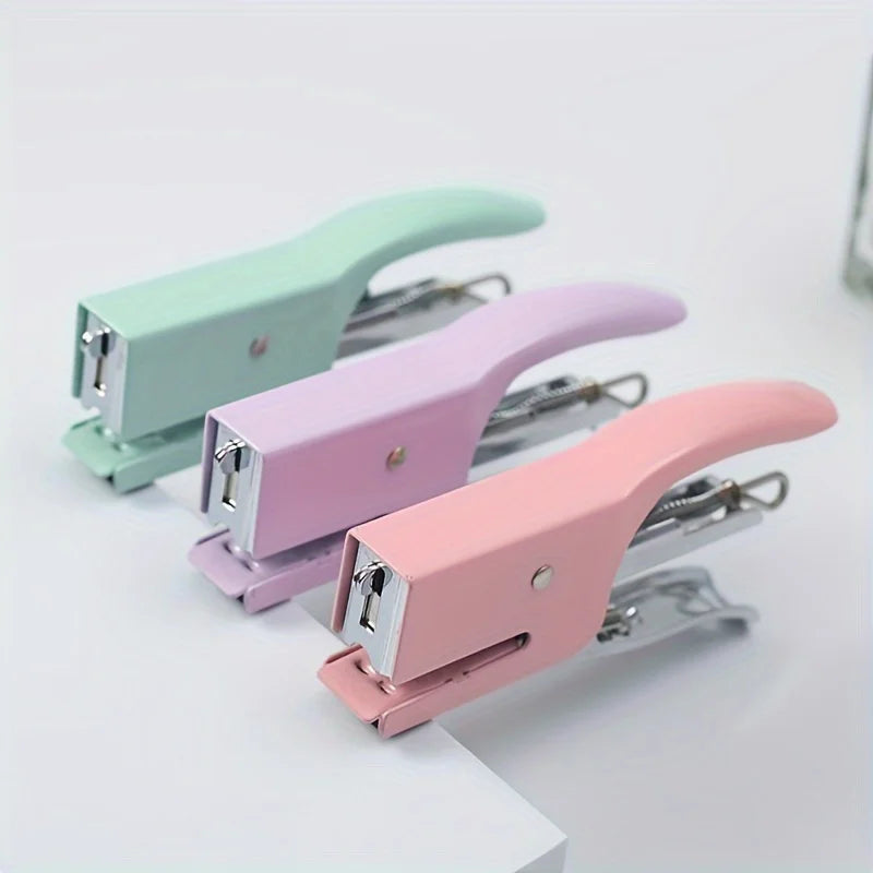 A Set Metal Hand-held Stapler No. 10 Office Stapler    No nails stapleless stapler