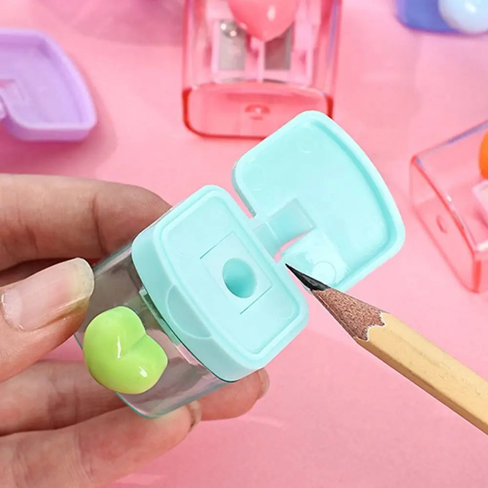 Cartoon Pencil Sharpener Single/Double Hole Pencil Cutter Tool Student Stationery Simple School Office Supplies High Quality