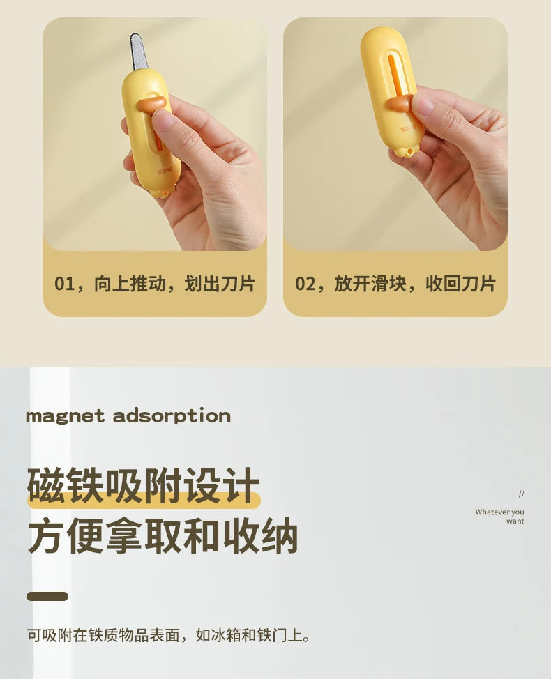 Strong Magnetic Anti-Slip Box Cutter｜Mini Portable Serrated Opener｜Sharp Utility Knife for Packages｜Safe & Effortless Cutting