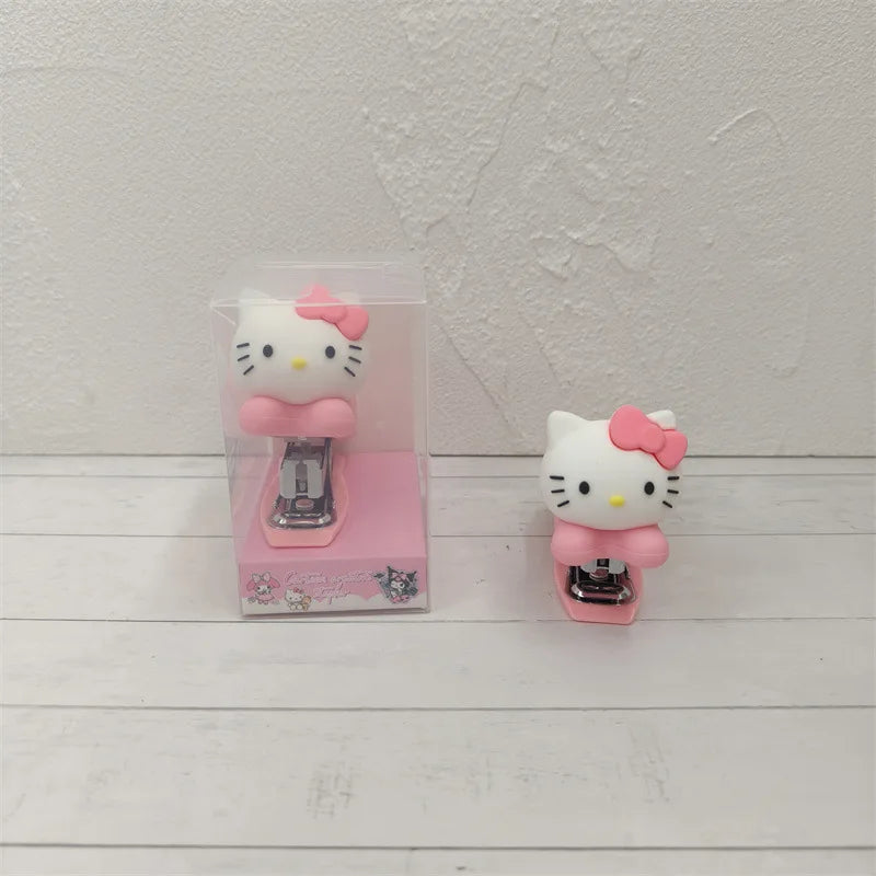 Sanrio Hello Kitty Anime Figures Staplers Set Kawaii Cute Cartoon Student Binding Machine School Office Binding Supplies Stapler