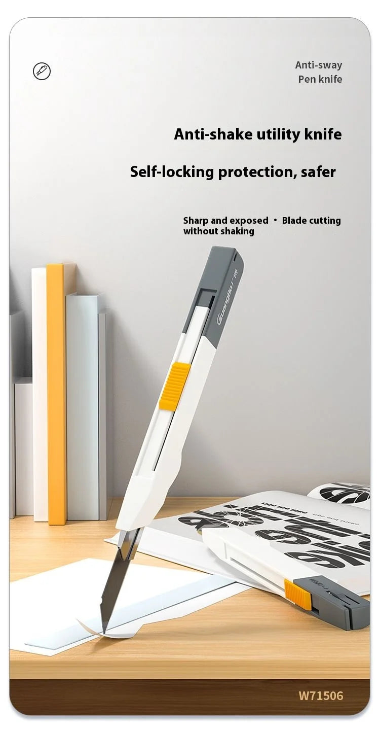 Xiaomi Guangbo Back Push Small Utility Knife Automatic Locking Aluminum Alloy Paper Cutting Knife Carbon Steel Blades Box Cutter