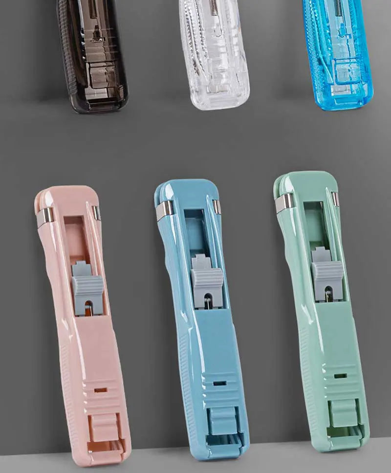 Traceless Reusable Hand Clamp Push Stapler, Paper Book File, Office, School Student Binder, Binding Tools, Supplies Accessories