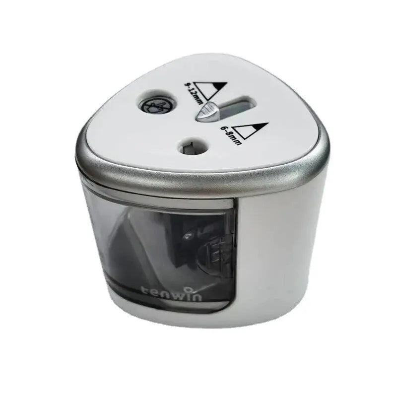 1pc Convenient Electric Double Hole Pencil Sharpener - Quick & Easy Sharpening for 6-12mm Pencils