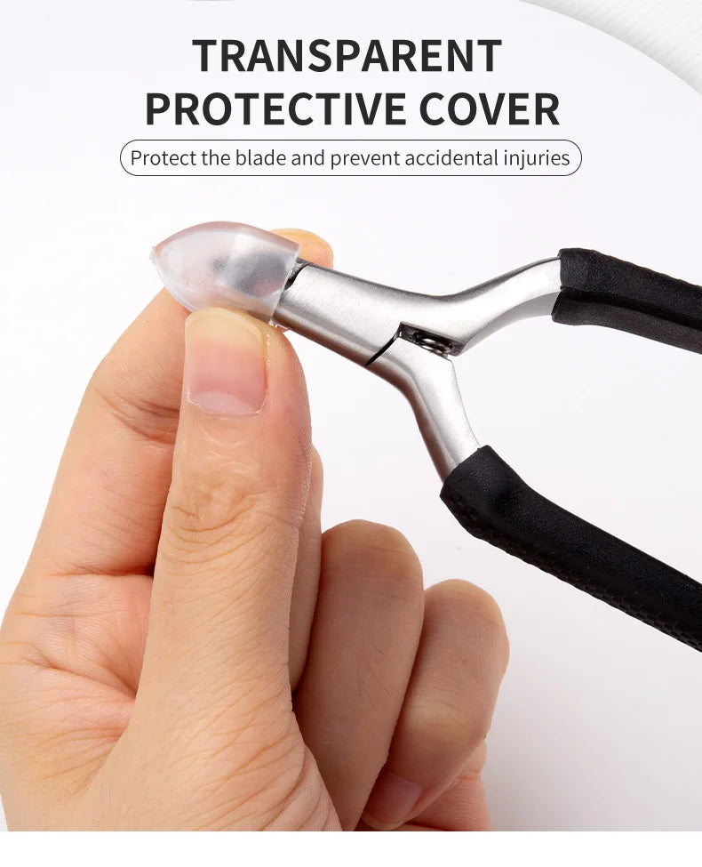 Manicure Cuticle Scissors Silicone Non-Slip Handle Cuticle Nippers Trim Nail Edges Barb Dead Skin Scissors Nail Art Tools