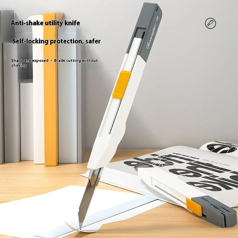 Xiaomi Guangbo Back Push Small Utility Knife Automatic Locking Aluminum Alloy Paper Cutting Knife Carbon Steel Blades Box Cutter