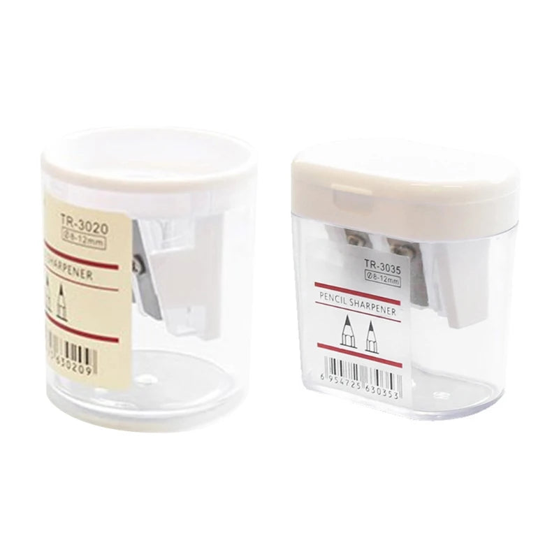 Portable Double Holes Sharpener Clear Round Pencil Sharpener Gift Fo Students
