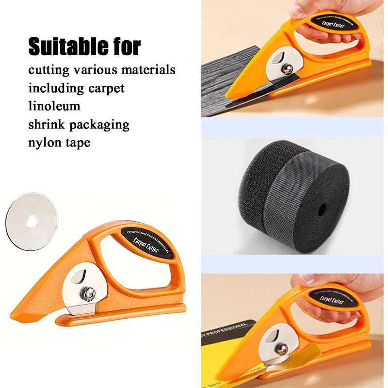 Rolling Material Cutting Knife - A Solid Large Handle Rotating Utility Knife suitable for Cutting Carpet Felt Paper