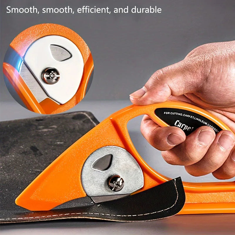 Rolling Material Cutting Knife - A Solid Large Handle Rotating Utility Knife suitable for Cutting Carpet Felt Paper