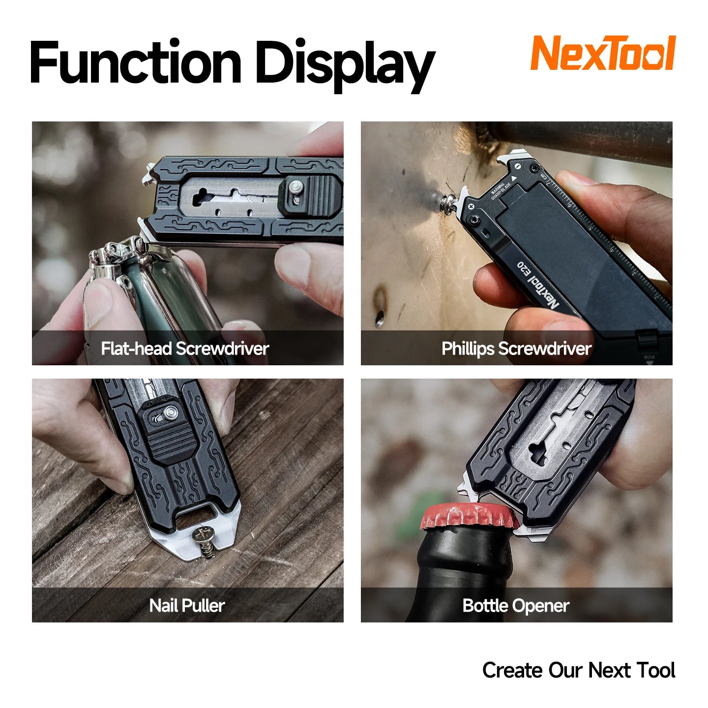 2025 New NexTool Explorer E20 8-in-1 Multi-tool Utility Knife Box Cutter Auto Safe Blade Design Mini EDC Tools Built-in Blades